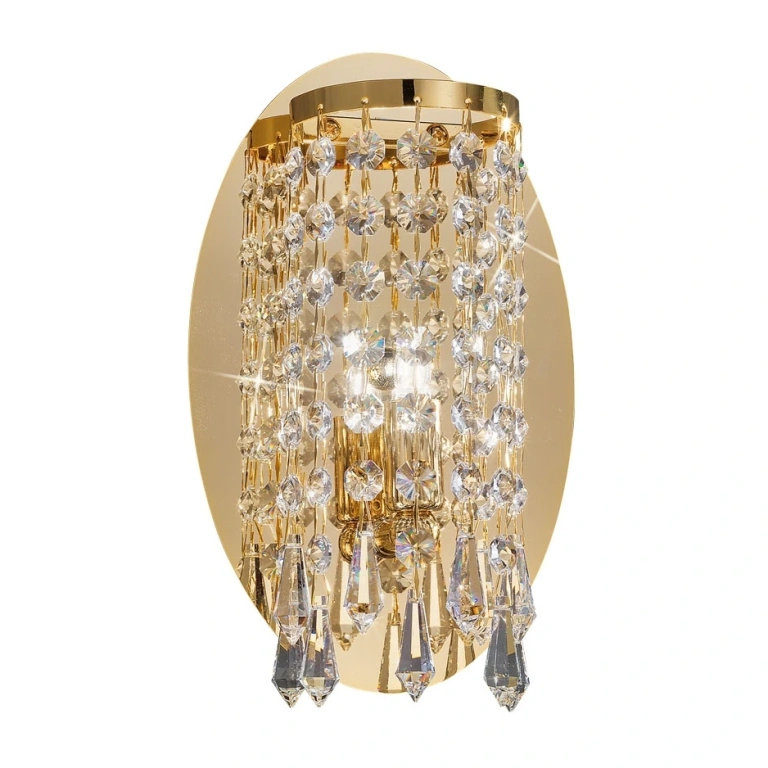 кристален аплик, clear, 24 carat gold plated, kolarz, charleston, 1lp.,40w, 262.61.3