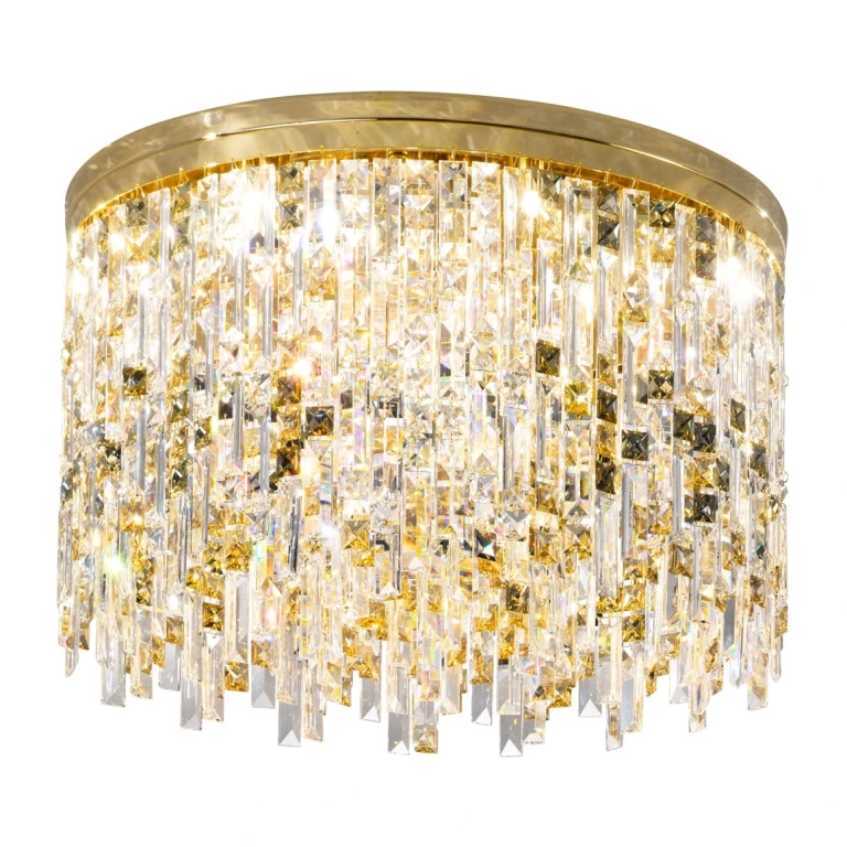 кристален плафон, 24 carat gold plated, kolarz, prisma, 12lp.,25w, 1344.112.3.p1.kptgn