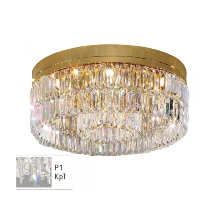 Кристален плафон, 24 carat gold plated, kolarz, prisma, 6lp.,25w, 1344.16.3.p1.kpt
