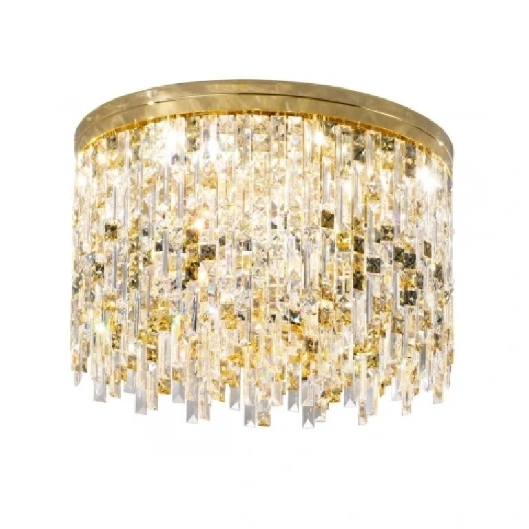 кристален плафон, 24 carat gold plated, kolarz, prisma, 6lp.,25w, 1344.16.3.p1.kptgn