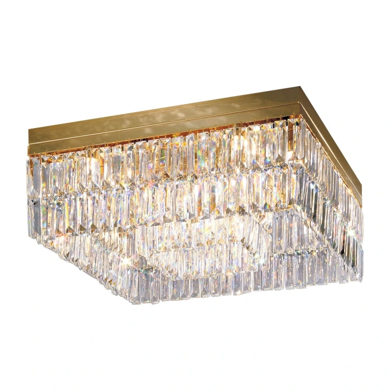 Кристален плафон, 24 carat gold plated, kolarz, prisma, 16lp.,25w, 314.116.3