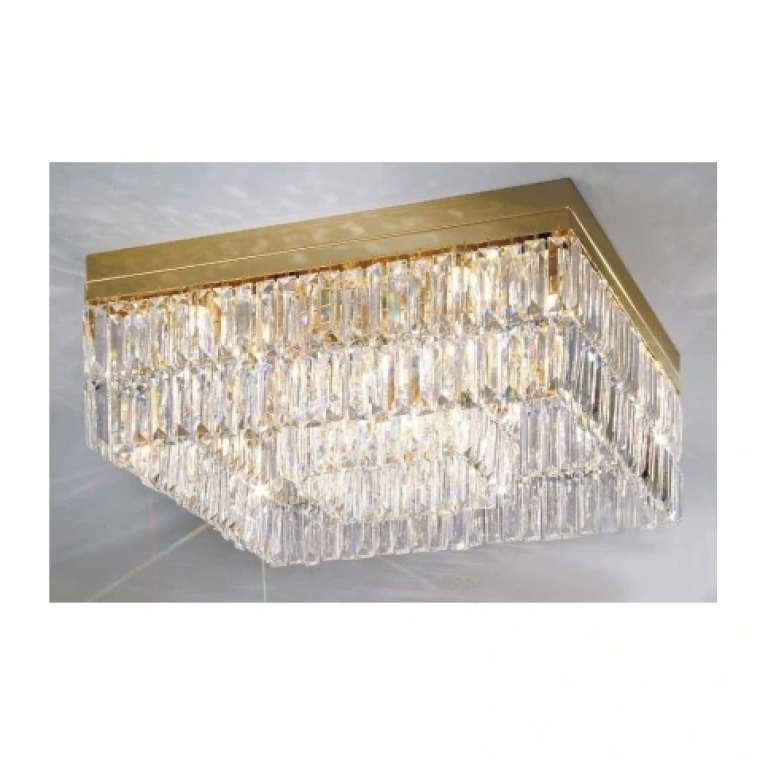 Кристален плафон, 24 carat gold plated, kolarz, prisma, 8lp.,25w, 314.18.3
