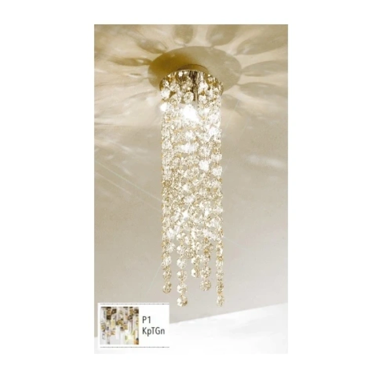 кристален плафон, 24 carat gold plated, kolarz, prisma, 1lp.,25w, 1344.11m.3.p1.kptgn