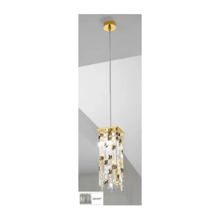Кристален пендел, 24 carat gold plated, kolarz, prisma, 1lp.,25w, 314.31m.3