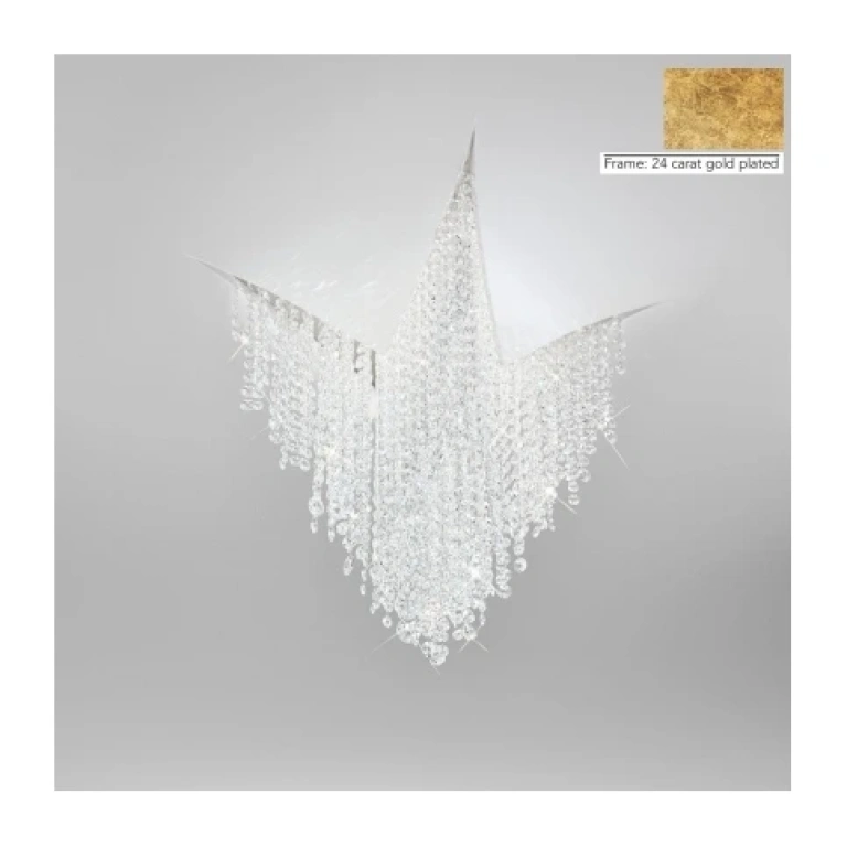 Кристален плафон, clear, 24 carat gold plated, fonte de luce, kolarz, led 1x14w, 3000k, 1350lm, 5313.10153.940