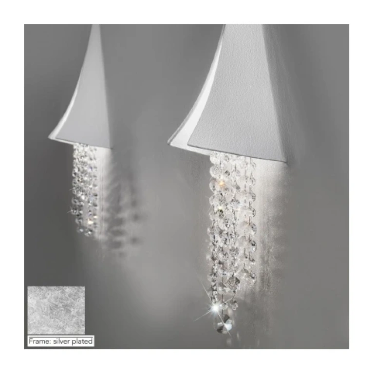 Кристален аплик, clear, silver plated, fonte de luce, kolarz, led 1x13w, 3000k, 1000lm, 5315.60150.940