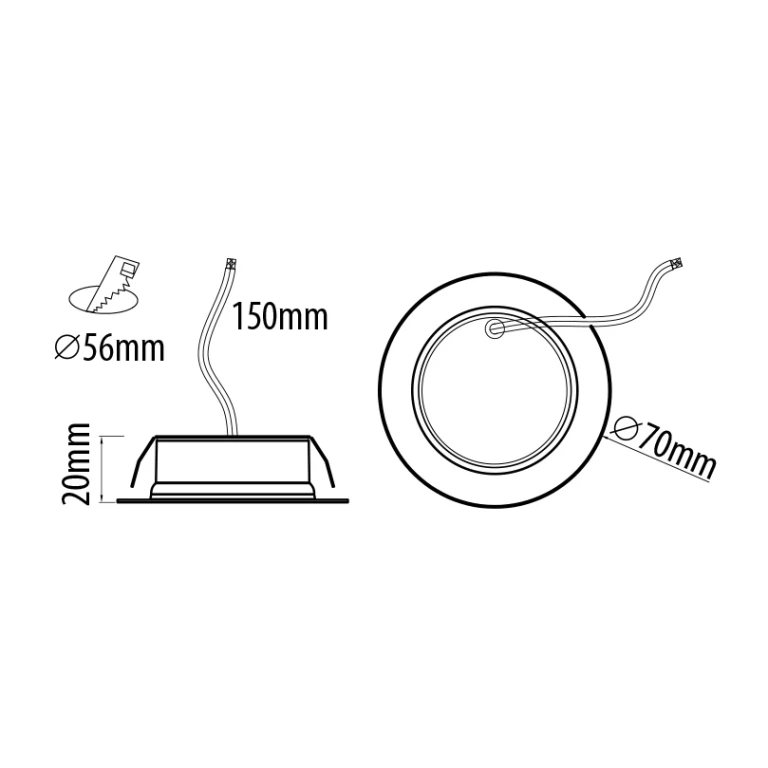 Led мебелна луна за вграждане, бяла, ultralux, 4w, бяла светлина, 4200k, 330lm, lml220442w
