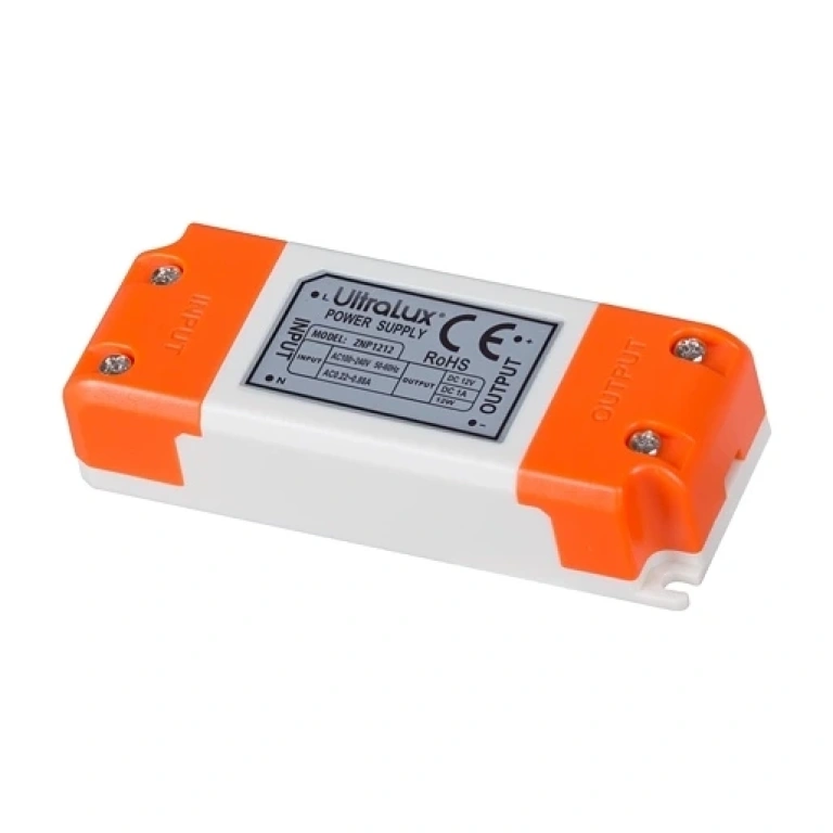 Захранване за led осветление, 12v,  12w, 1a, ultralux, znp1212