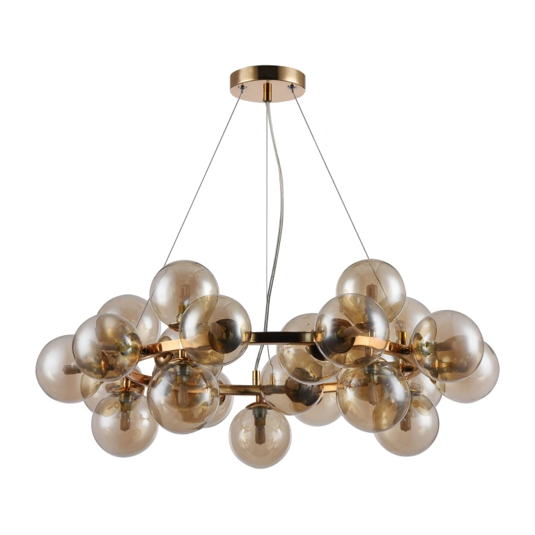 Стъклен полилей, gold, maytoni, dallas, 25x28w, mod548pl-25g