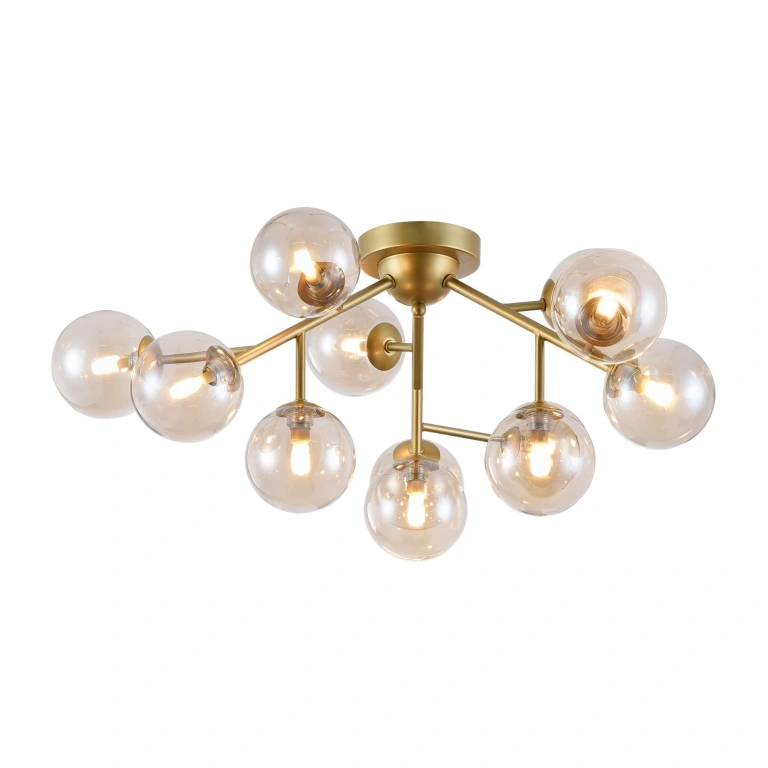 стъклен полилей, gold, maytoni, dallas, 12x28w, mod545pl-12g
