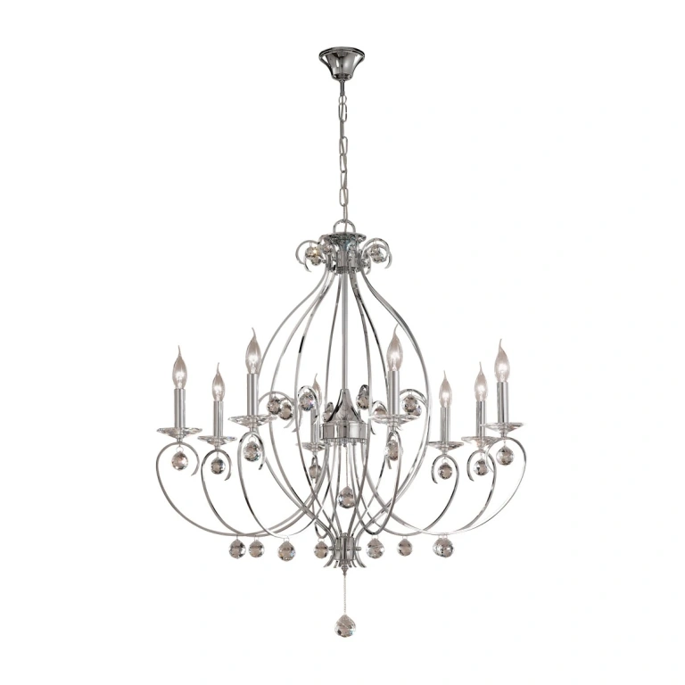 Кристален полилей, chrome plated, kolarz, carat, 8lp.,60w, 0232.88.5.kpt
