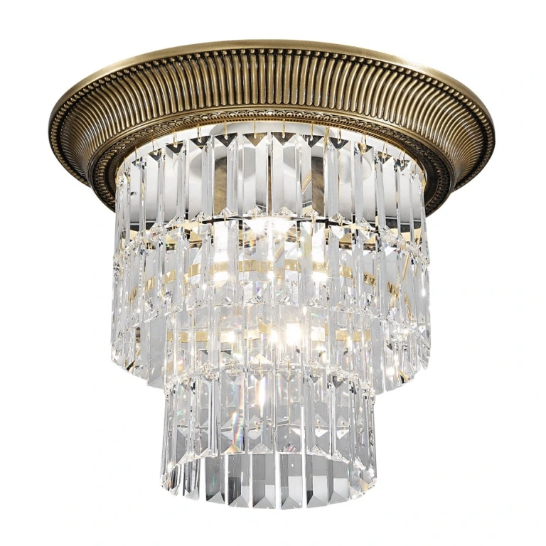 Кристален плафон, antique brass, kolarz, milord crystal, 3x60+1x100w, 0346.14s.4
