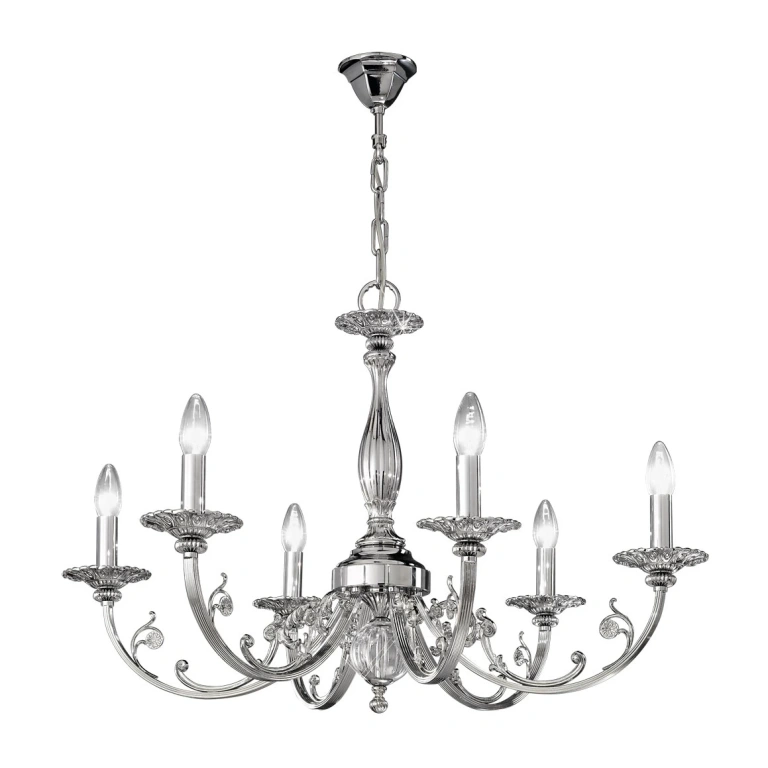 Кристален полилей, chrome plated, kolarz, pisani, 6lp.,60w, 0301.86.5