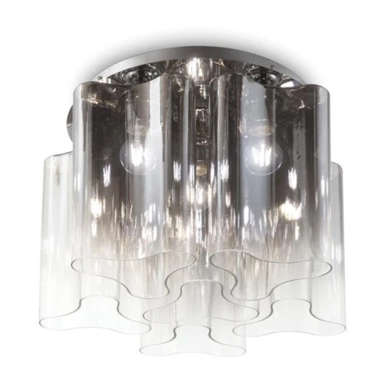 стъклен плафон, fume, ideal lux, compo pl6, 6x60w, 172828