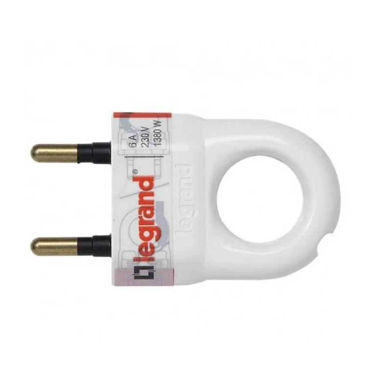 Щепсел, бял, 6а, 230v, 1380w, legrand, 50162