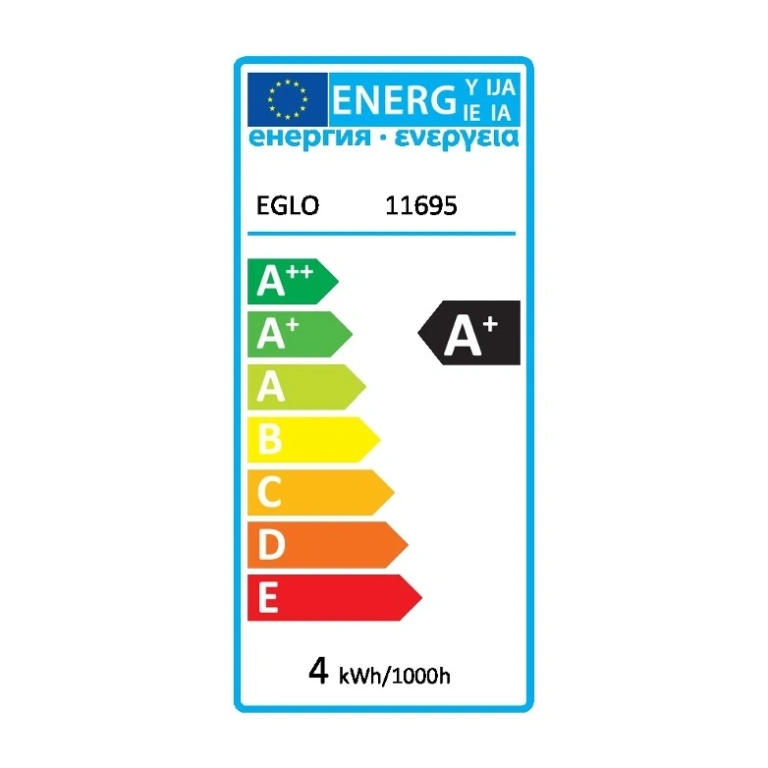 Led лампа 4w, е27, топла светлина, eglo, golden age, 1700k, 320lm, 11695
