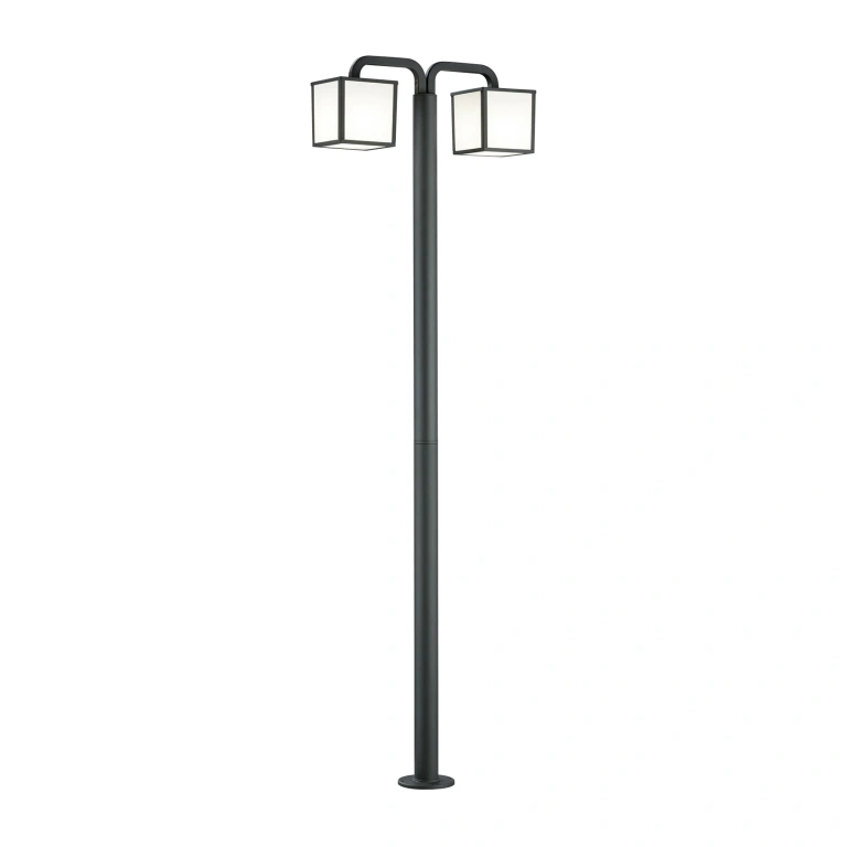 Метално градинско тяло, anthracite, trio, cubango, 2x5w, 3000k, 2x470lm, 421560242