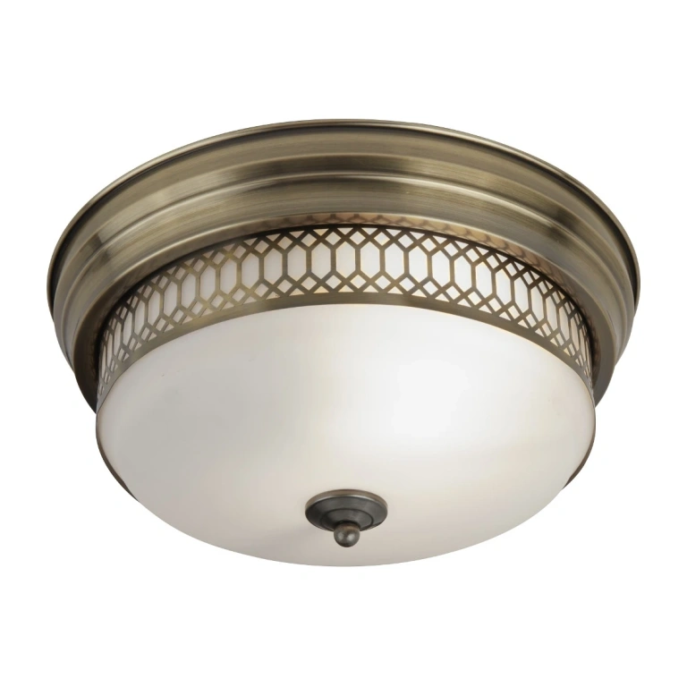 Стъклен плафон, antique brass, searchlight, edinburgh, 2x40w, 4132-2ab