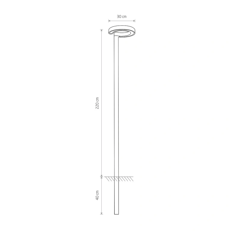 Метално градинско тяло, grey, nowodvorski, pole, led 12x2w, 3000k, 950lm, 9185