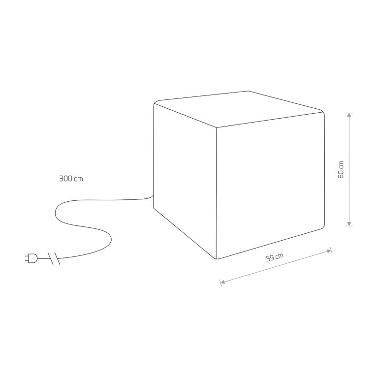 Pvc градинско тяло, white, nowodvorski, cumulus cube l, 1x40w, 8965