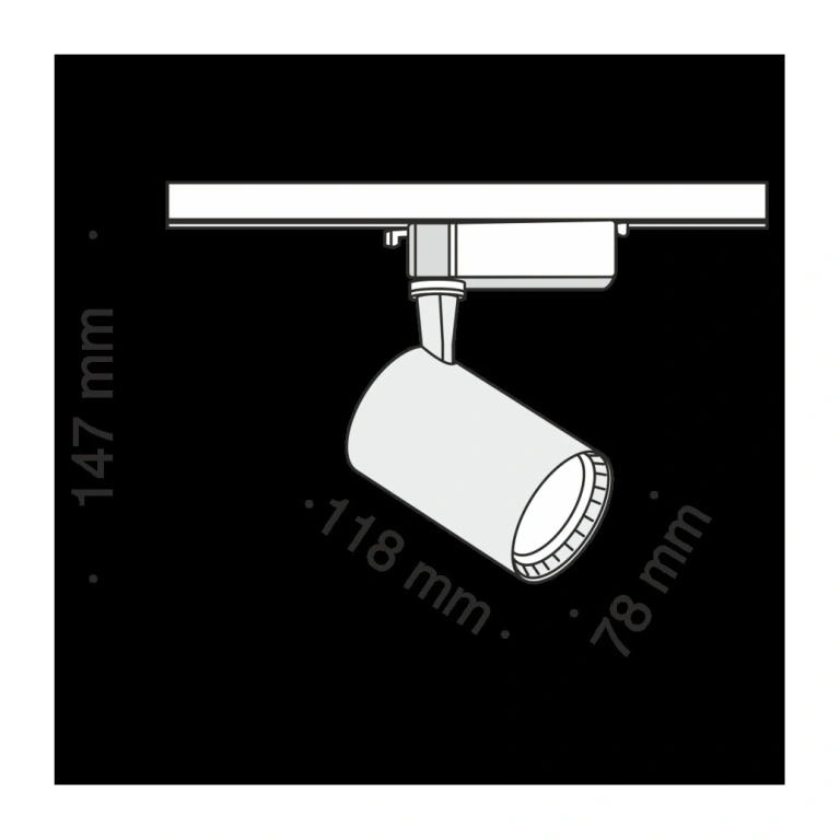 Спот за монофазна шина, white, maytoni, track, led12w, 4000k, 800lm, tr003-1-12w4k-w