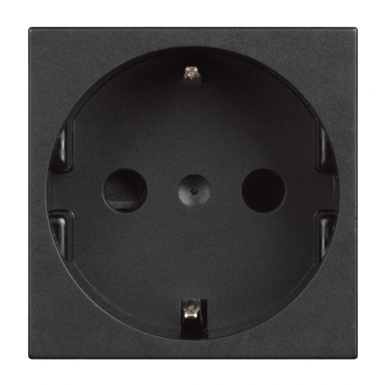 контакт шуко с детска защита, 16а, black, bticino, classia, rg4141