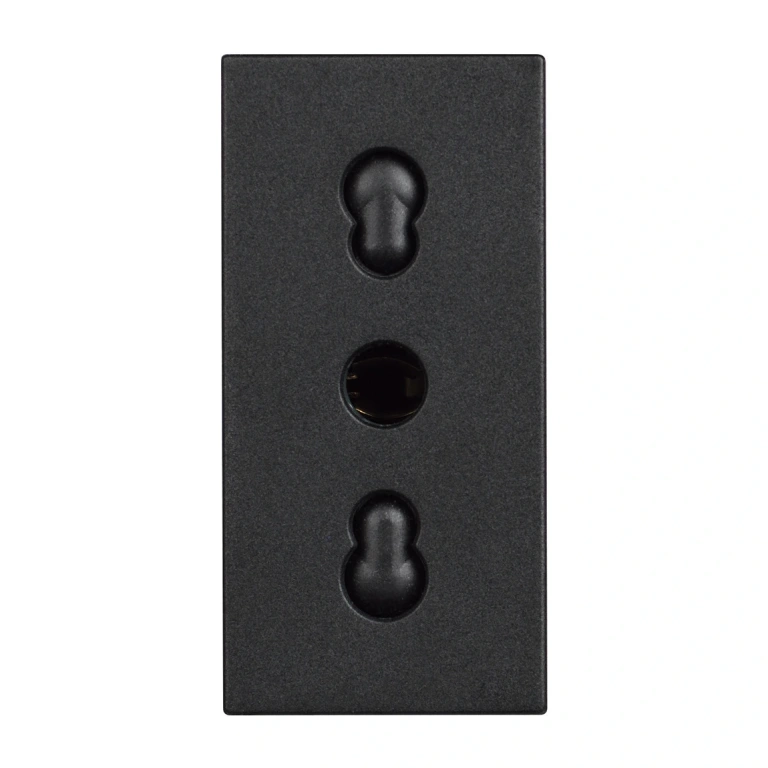 контакт италиански стандарт с детска защита, 16а, black, bticino, classia, rg4180