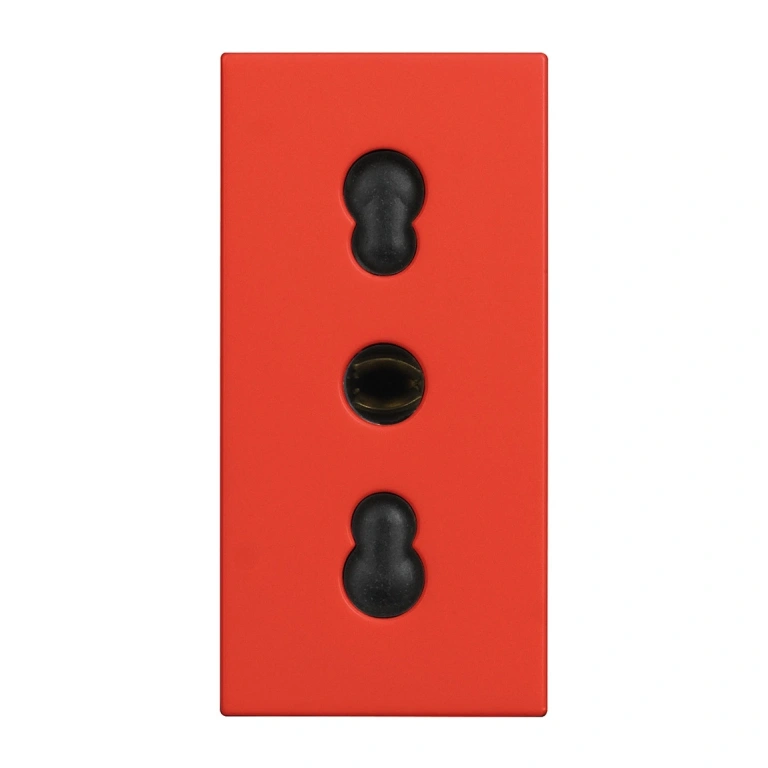 Контакт италиански стандарт с детска защита, 16а, red, bticino, classia, r4180r