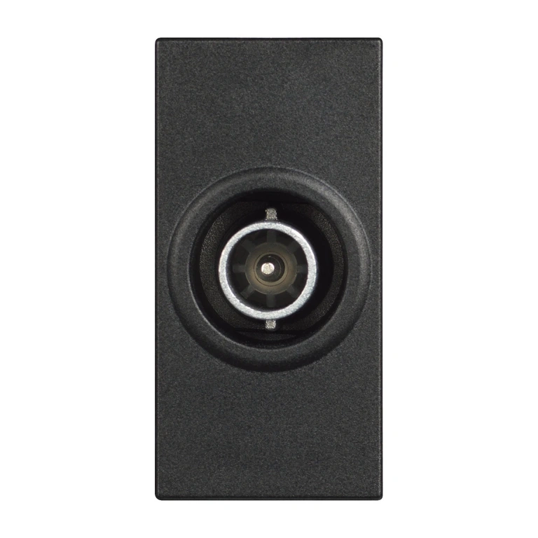 телевизионна розетка, коаксиална, крайна, black, bticino, classia, rg4202p10