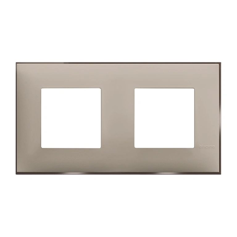 PVC двойна рамка, cream satin, bticino, classia, r4802m2cs