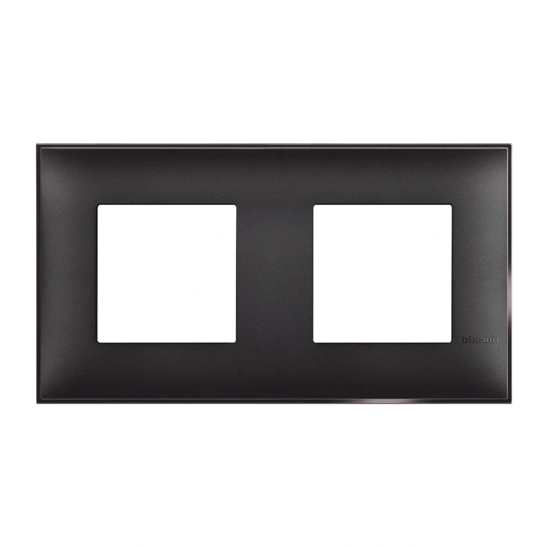 PVC двойна рамка, black satin, bticino, classia, r4802m2bg