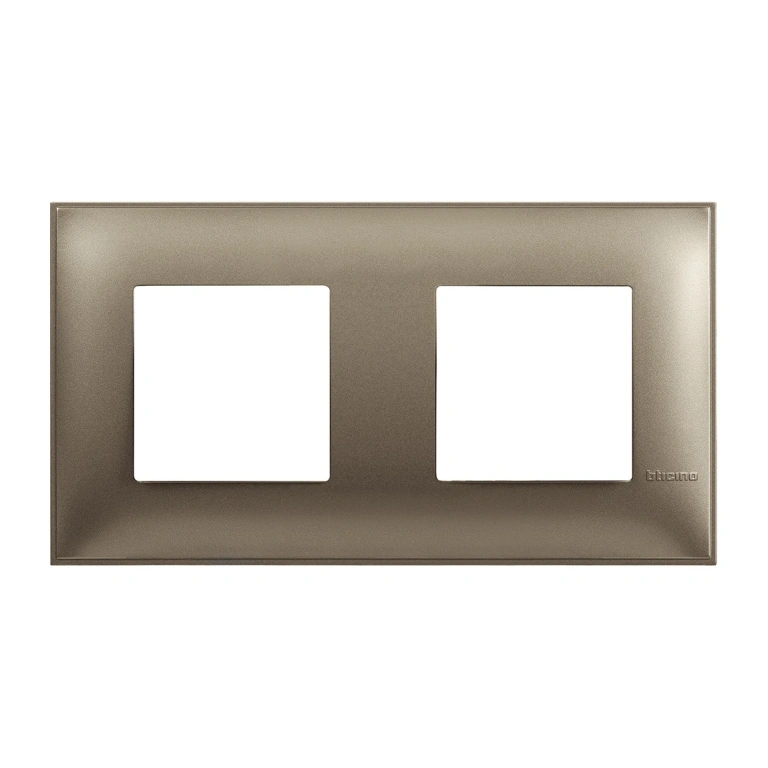 PVC двойна рамка, titanium metal, bticino, classia, r4802m2tm