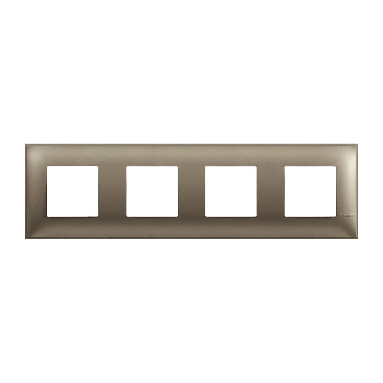 PVC четворна рамка, titanium metal, bticino, classia, r4802m4tm