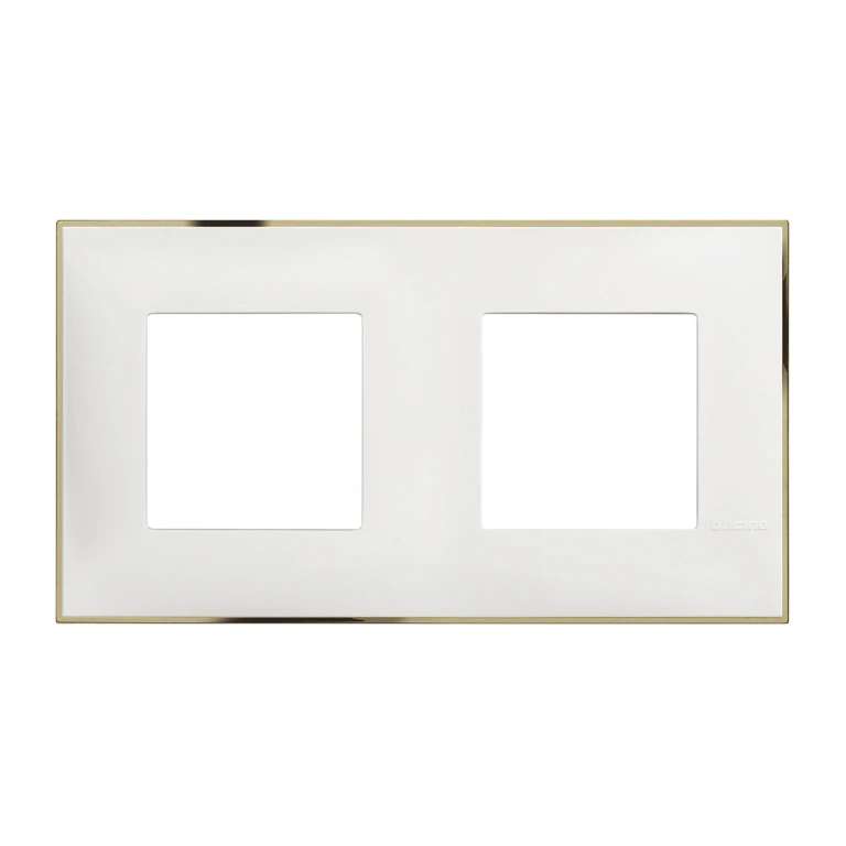 PVC двойна рамка, white gold, bticino, classia, r4802m2wd