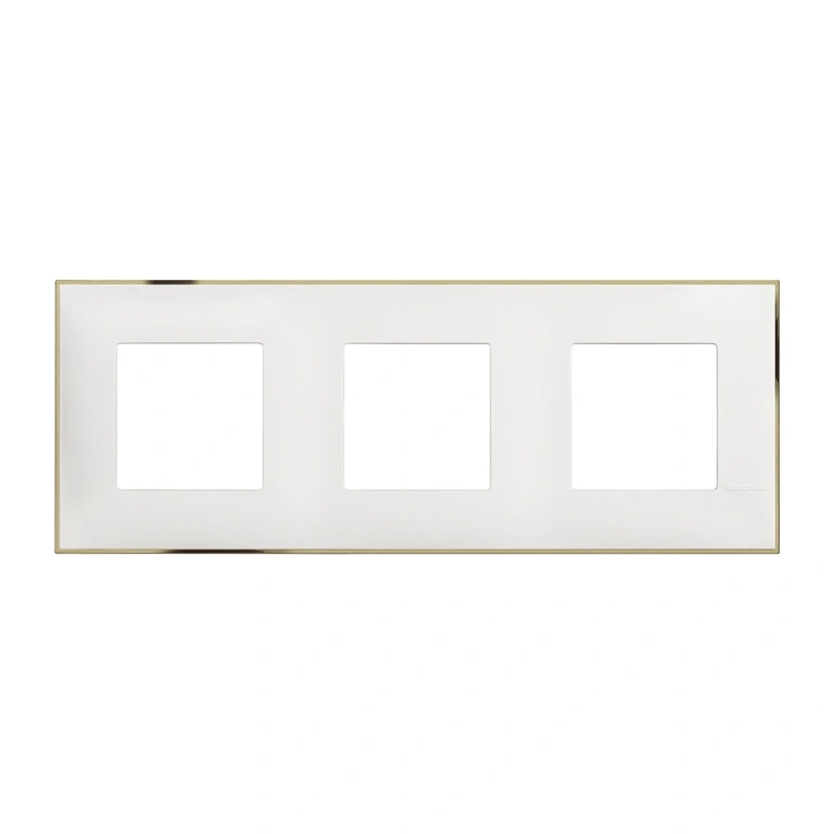 PVC тройна рамка, white gold, bticino, classia, r4802m3wd