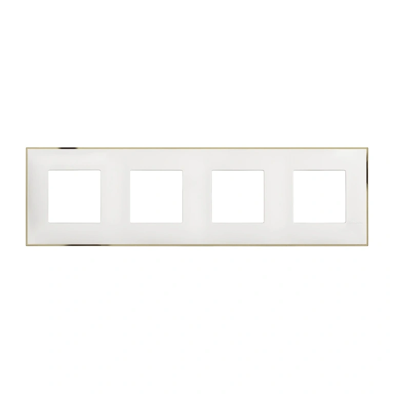 PVC четворна рамка, white gold, bticino, classia, r4802m4wd