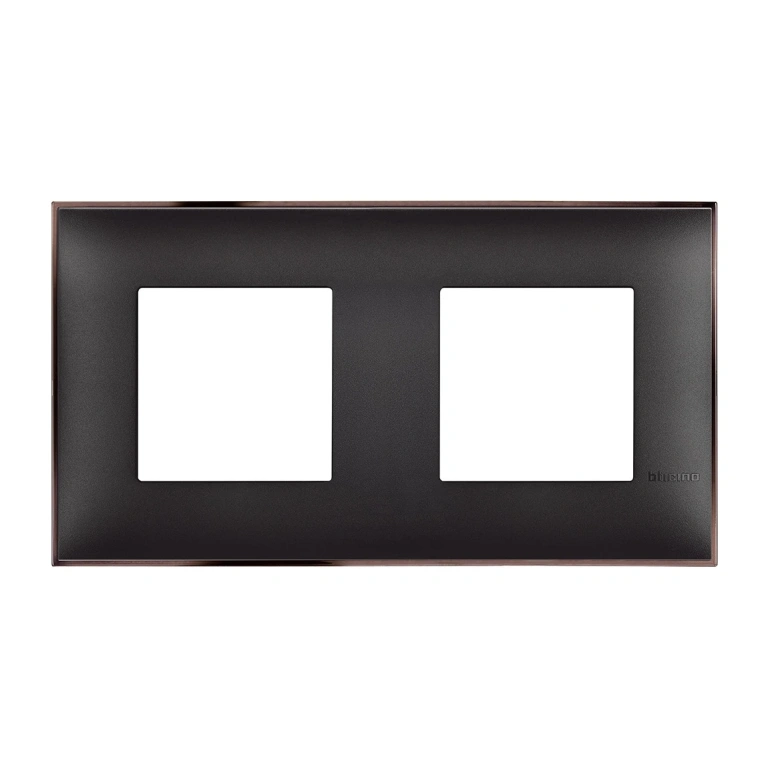 PVC двойна рамка, black nickel, bticino, classia, r4802m2bh