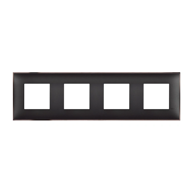PVC четворна рамка, black nickel, bticino, classia, r4802m4bh