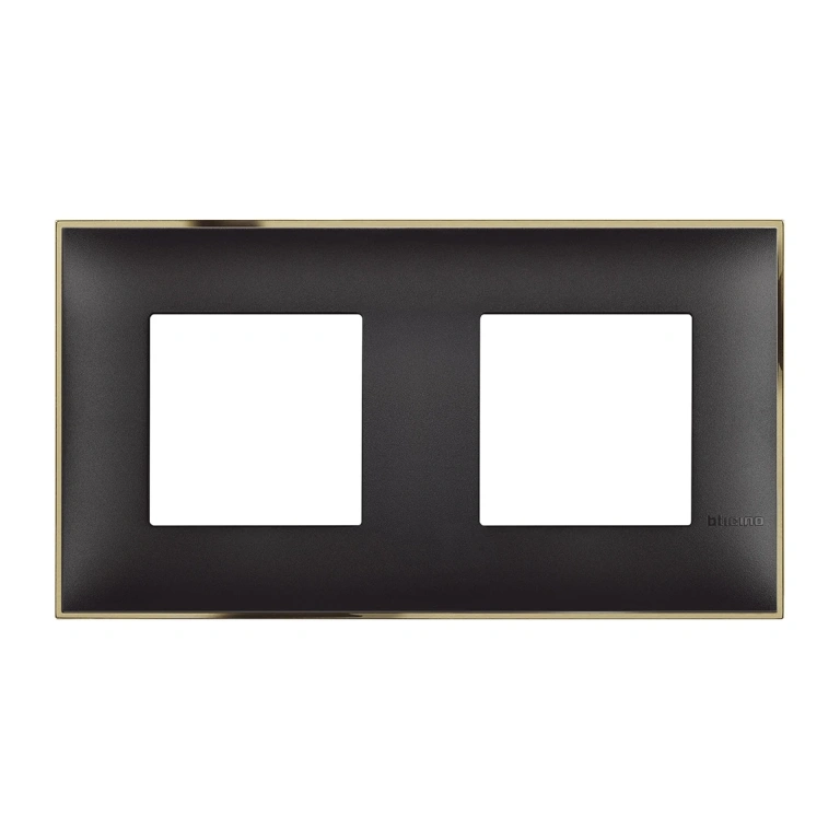 PVC двойна рамка, black gold, bticino, classia, r4802m2bd