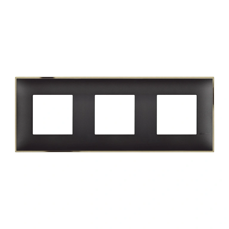 PVC тройна рамка, black gold, bticino, classia, r4802m3bd