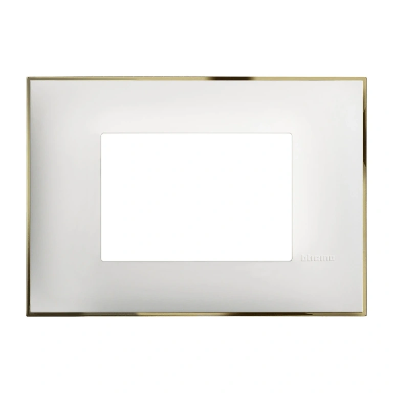 PVC тримодулна рамка, white gold, bticino, classia, r4803wd