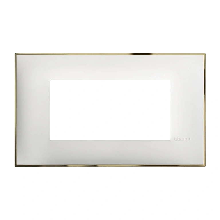 PVC четиримодулна рамка, white gold, bticino, classia, r4804wd