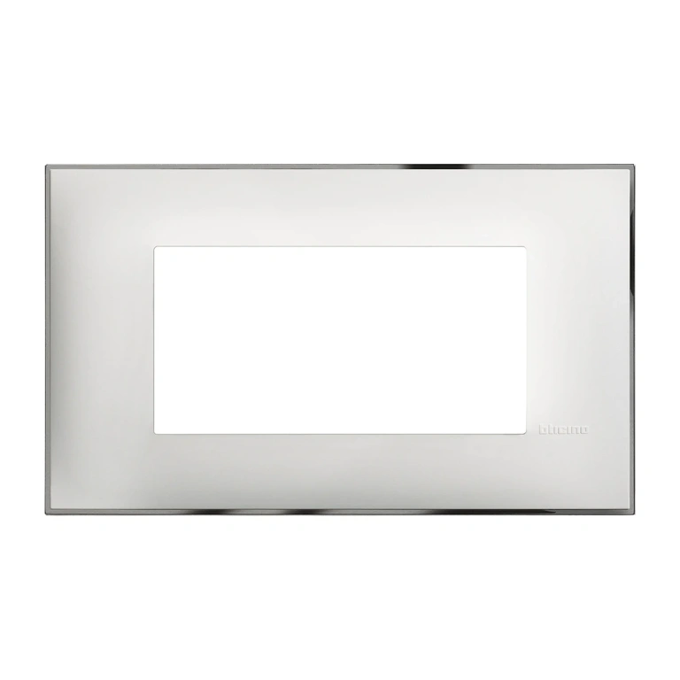 PVC четиримодулна рамка, white chrome, bticino, classia, r4804wr