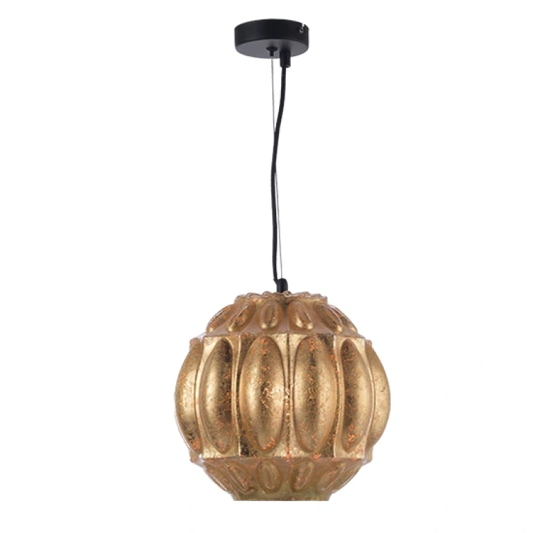 Стъклен пендел, matt black+golden leaves, aca lighting, avantgarde, 1x40w, gn271pgf