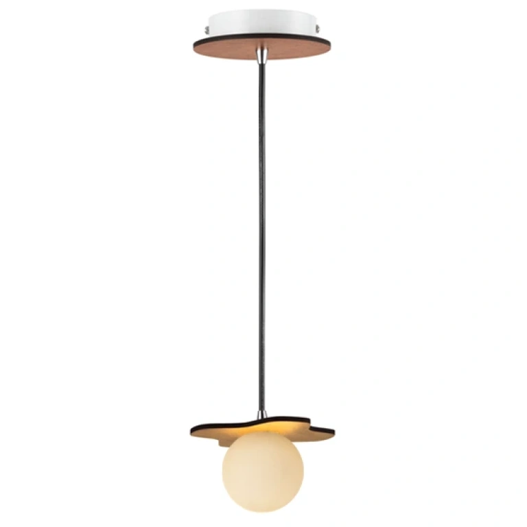 Стъклен пендел, antique brass+white, aca lighting, avantgarde, 1x4w, zm170041pg