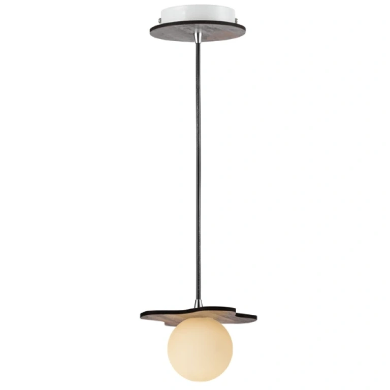стъклен пендел, aged wood+white, aca lighting, avantgarde, 1x4w, zm170041pow