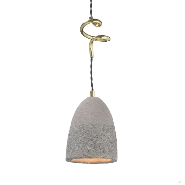 Пендел от глина, grey+polished gold, aca lighting, avantgarde, 1x40w, v370981pgbb