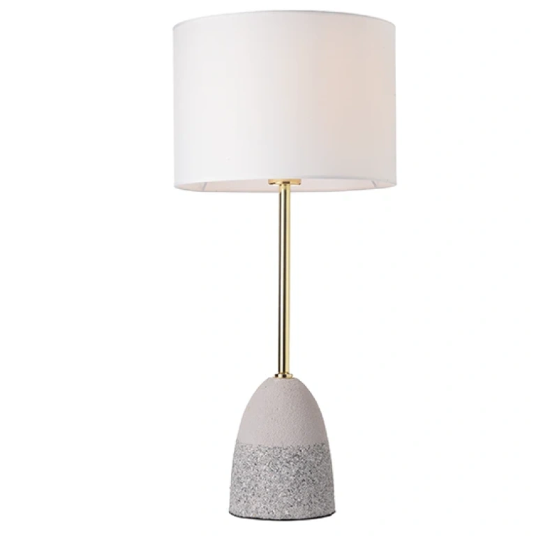 Настолна лампа от глина, grey+polished gold, aca lighting, avantgarde, 1x40w, v370981tgbw