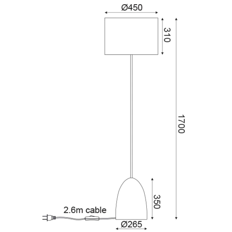 Лампион от глина, grey+polished gold, aca lighting, avantgarde, 1x40w, v370981fgbw