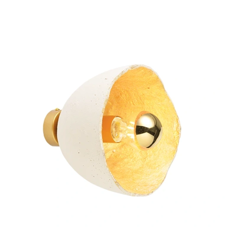 Плафон от глина, cream+gold, aca lighting, avantgarde, 1x40w, v3722201cwg